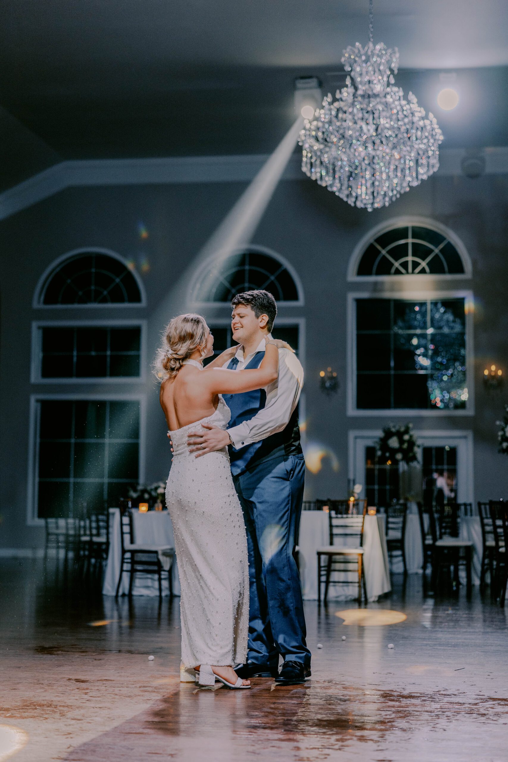 bride and groom dance during a private last dance at Poplar Springs Manor.