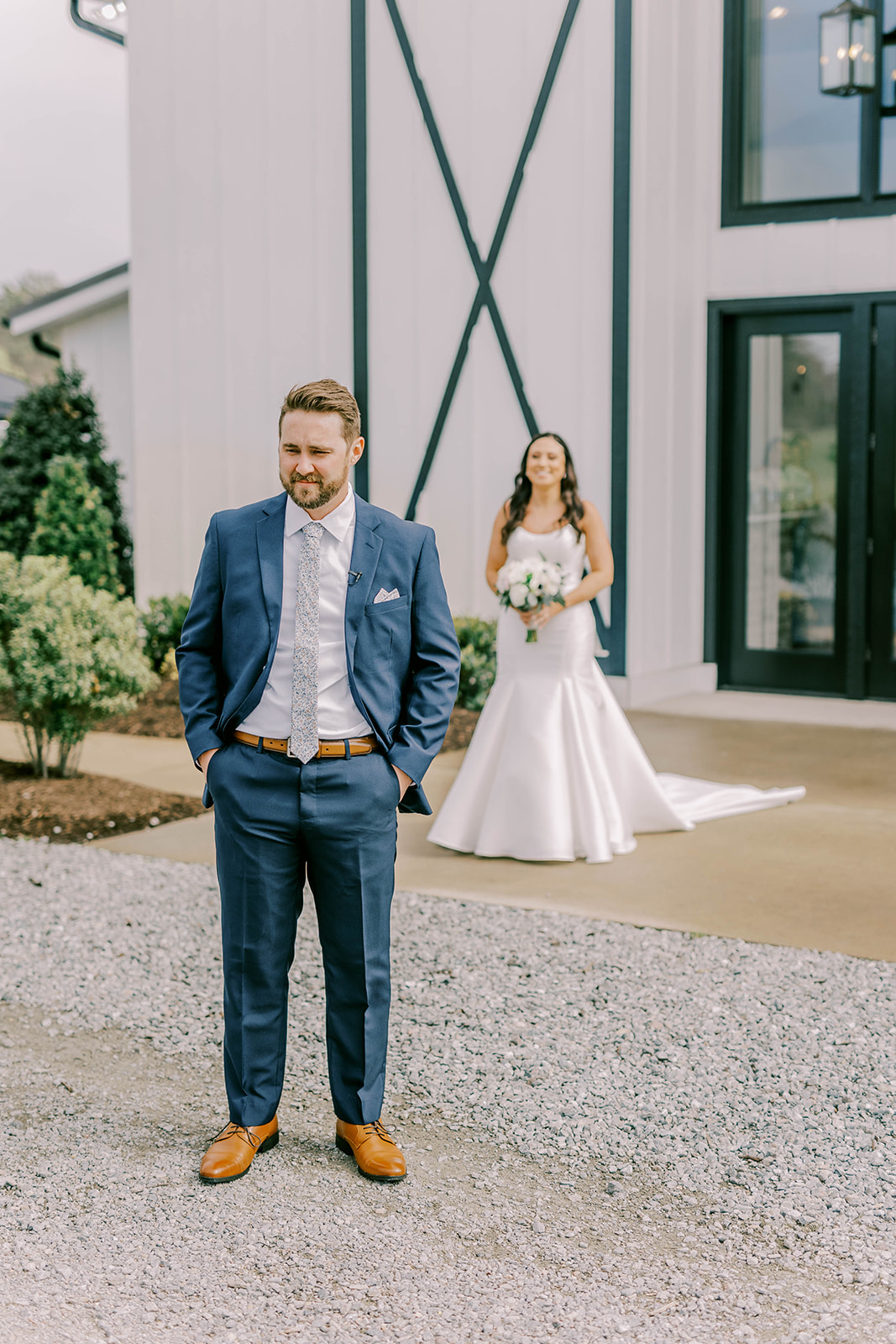 This Oakdale bride and groom had an emotional first look with tears and laughter shared.