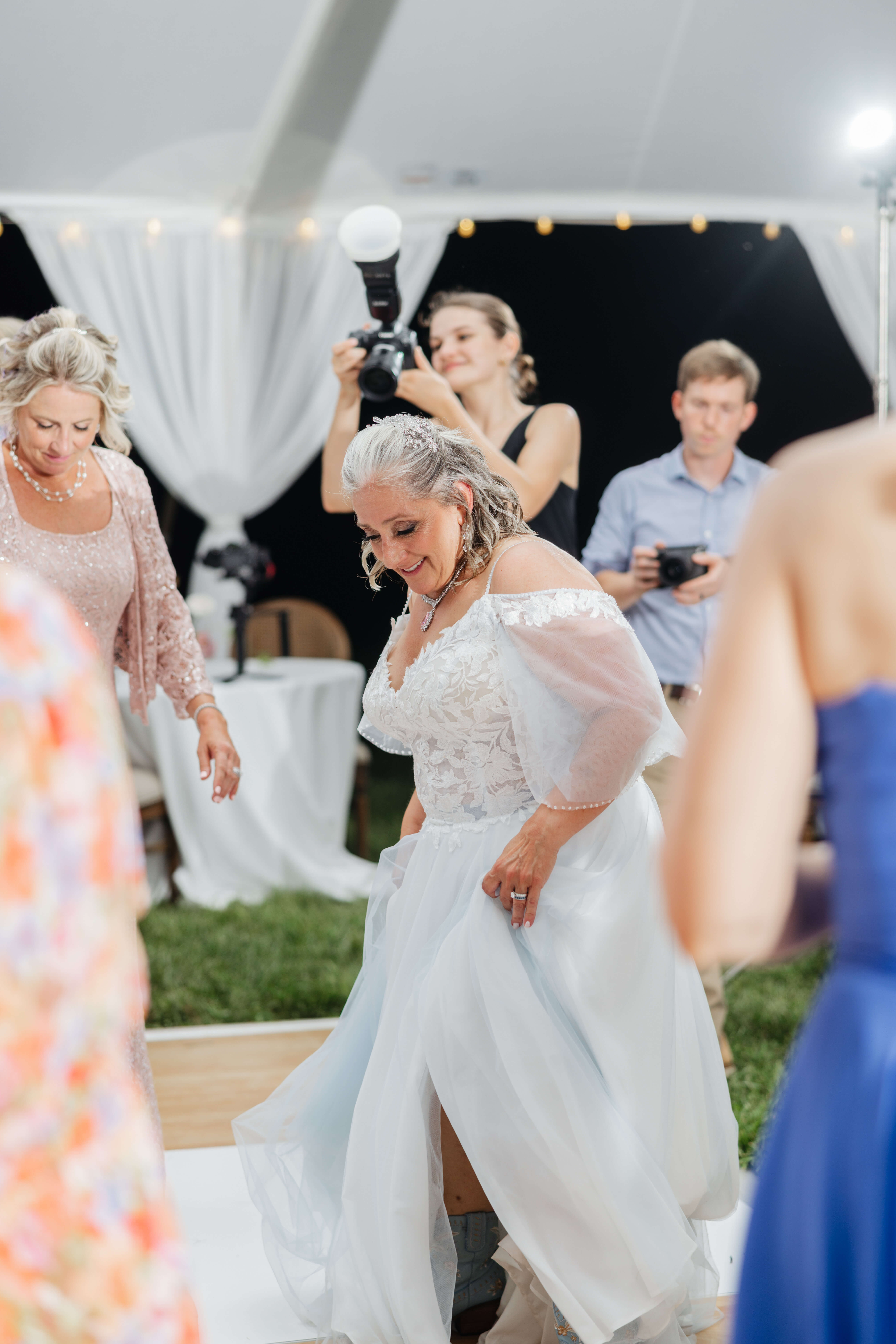 Private Residence Summer Wedding 43 Bride on dance floor dancing