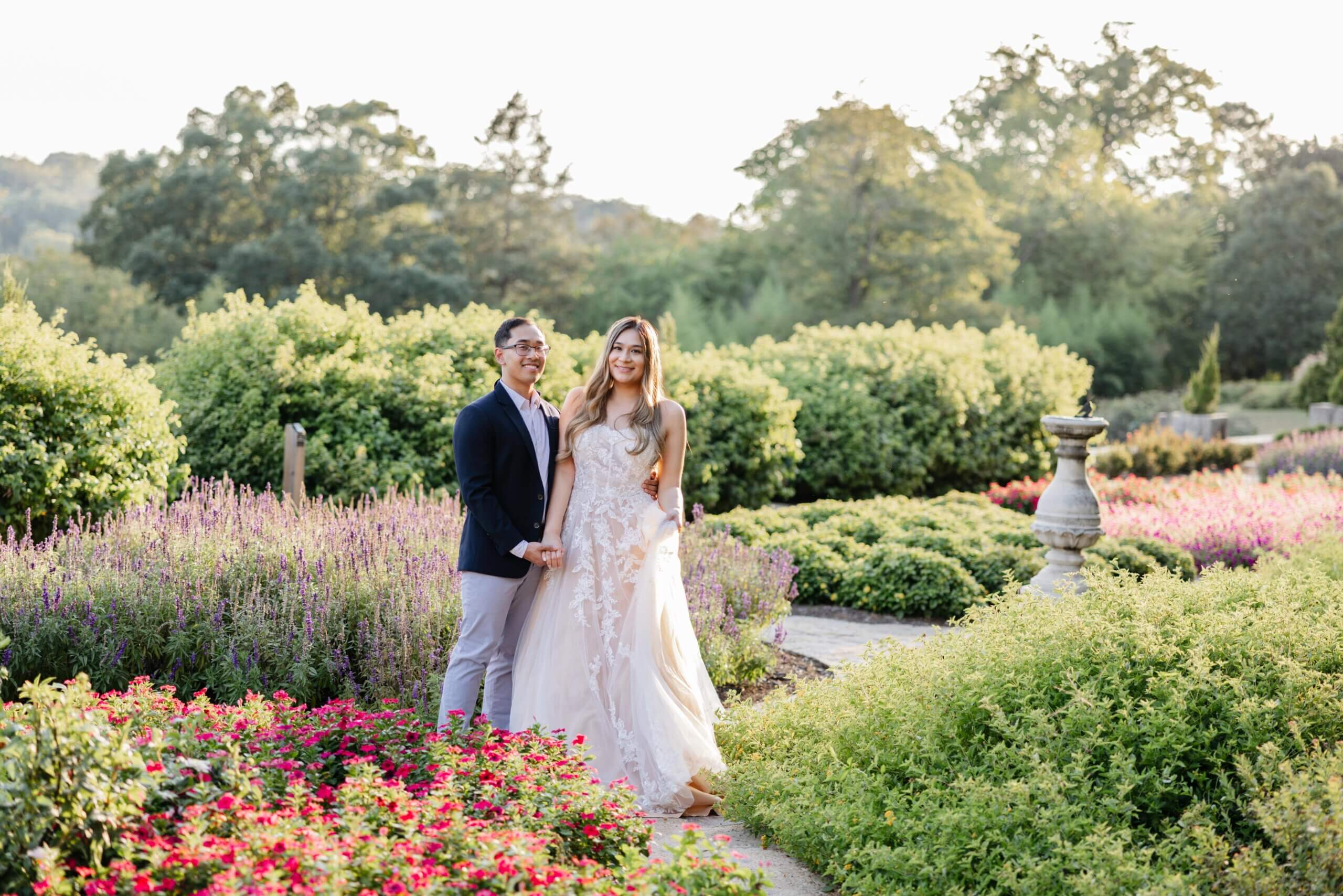 Maymont Park Engagement Summer Photography 11 Man and woman holding hands in the gardens at maymont park
