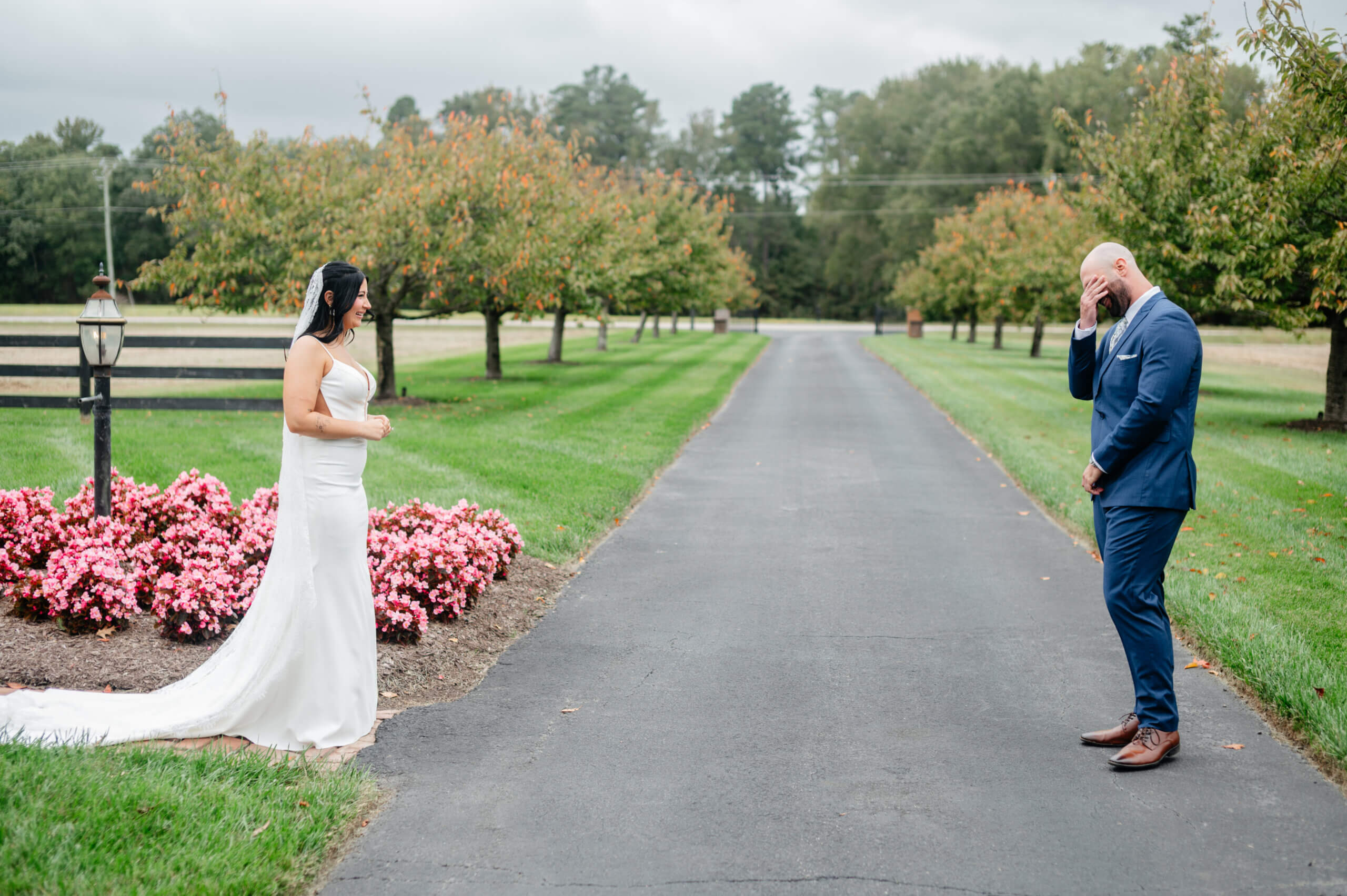 Barns of Kanak October Wedding 14 Groom covering his eyes as bride approaches him while she in her wedding dress