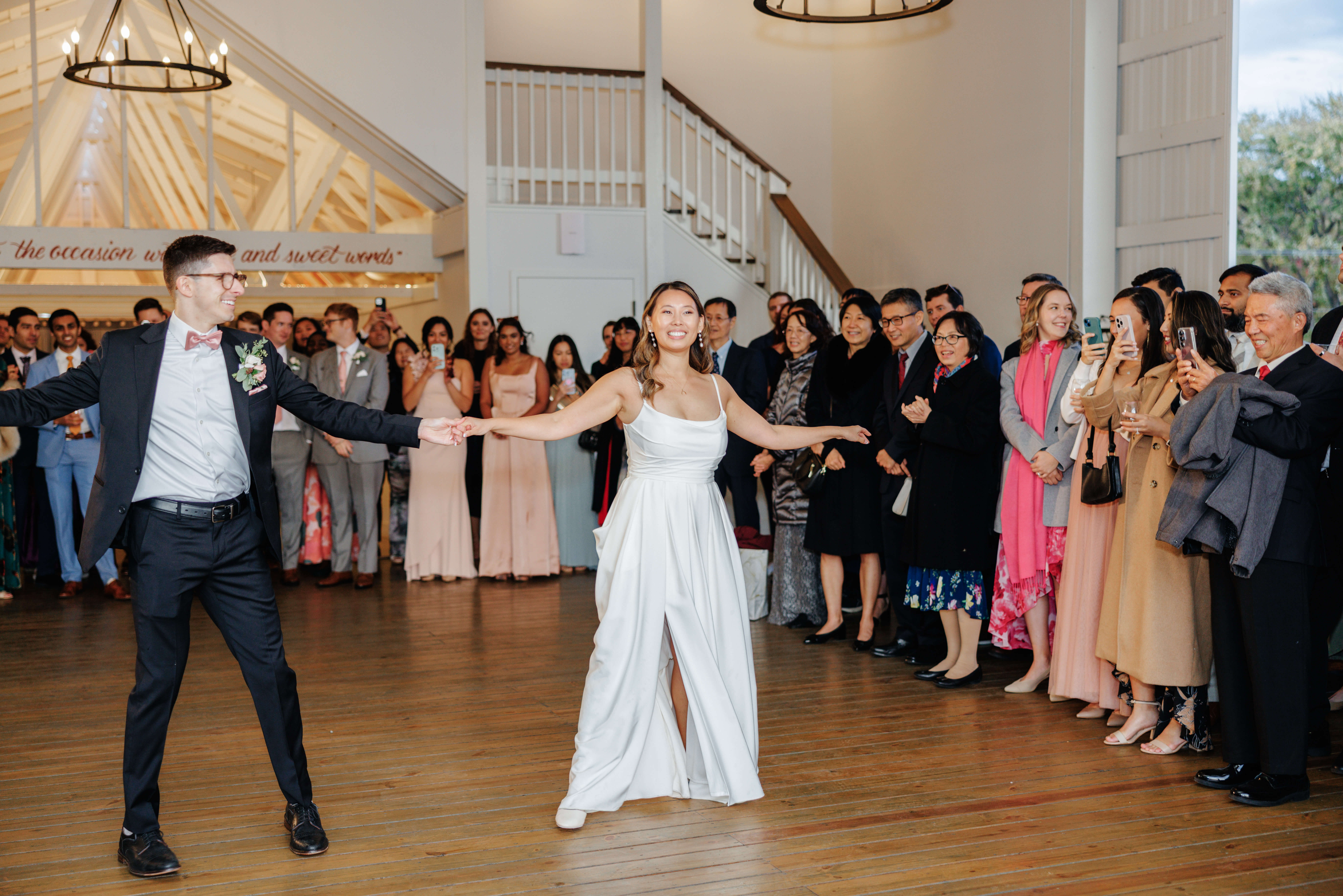 Valley Road Vineyard Fall Wedding 42 Bride and groom during their first dance as husband and wife