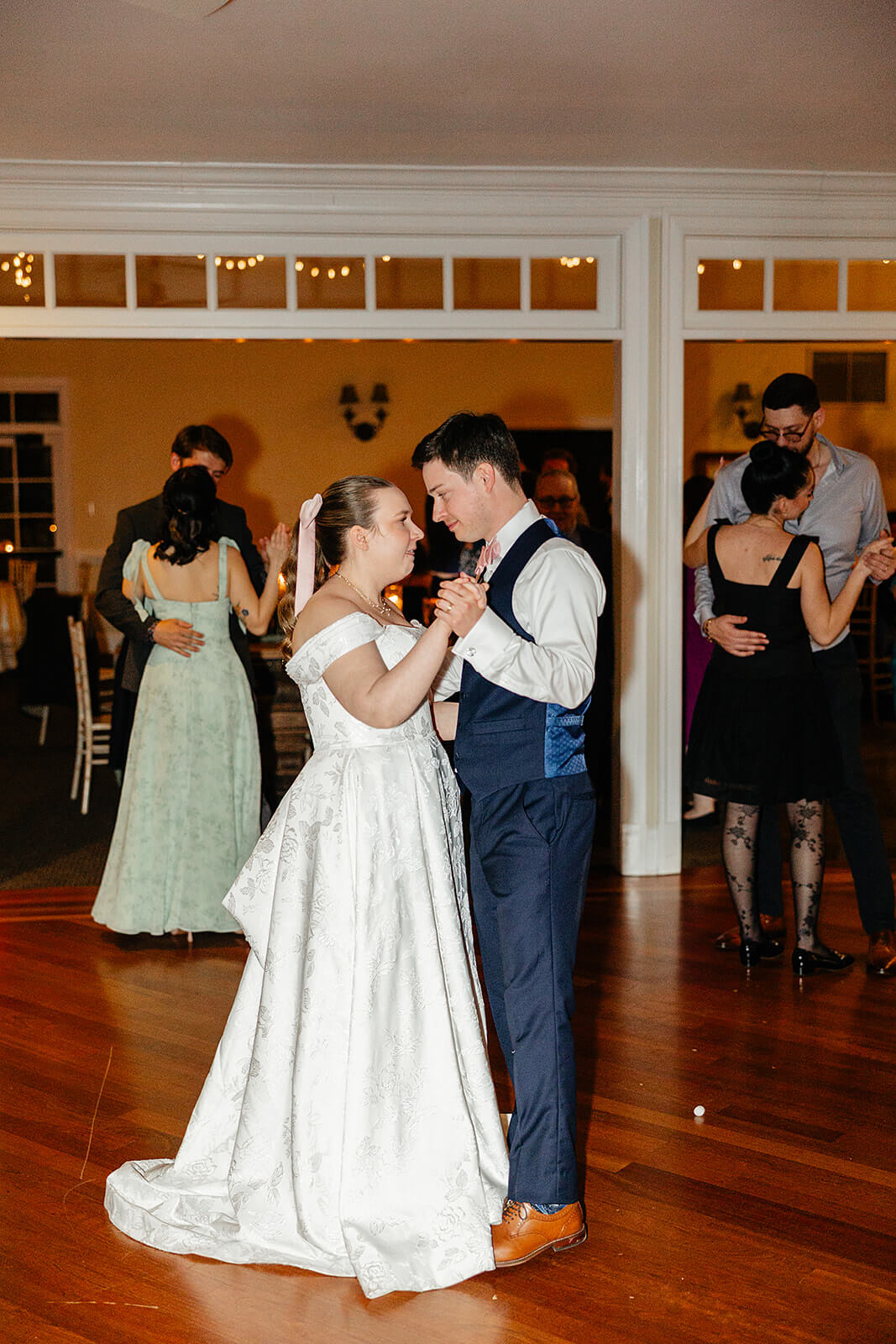 The Mill at Fine Creek Spring Wedding Photography in Powhatan 46 bride and groom dancing together
