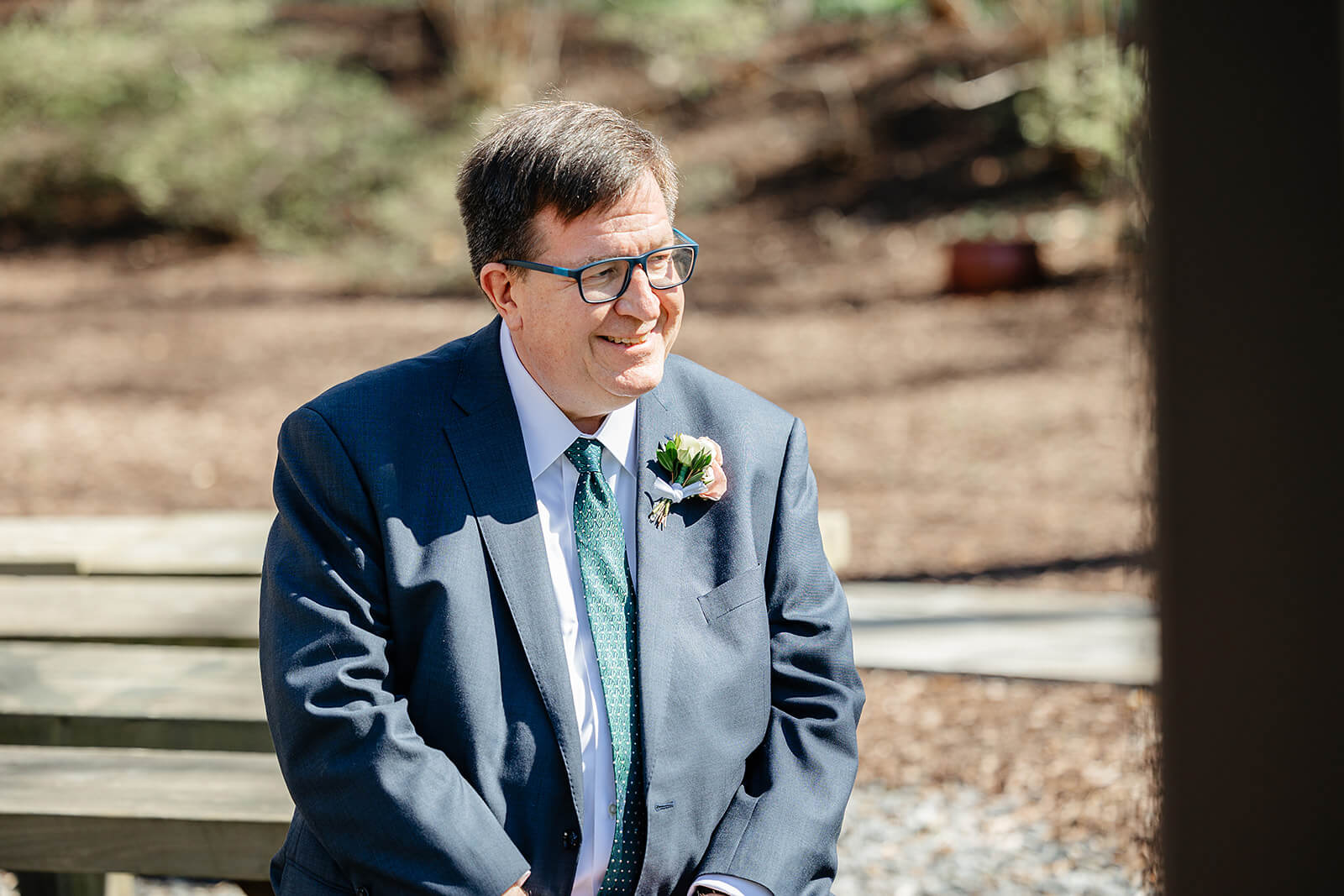 The Mill at Fine Creek Spring Wedding Photography in Powhatan 19 bride's dad smiling at the bride