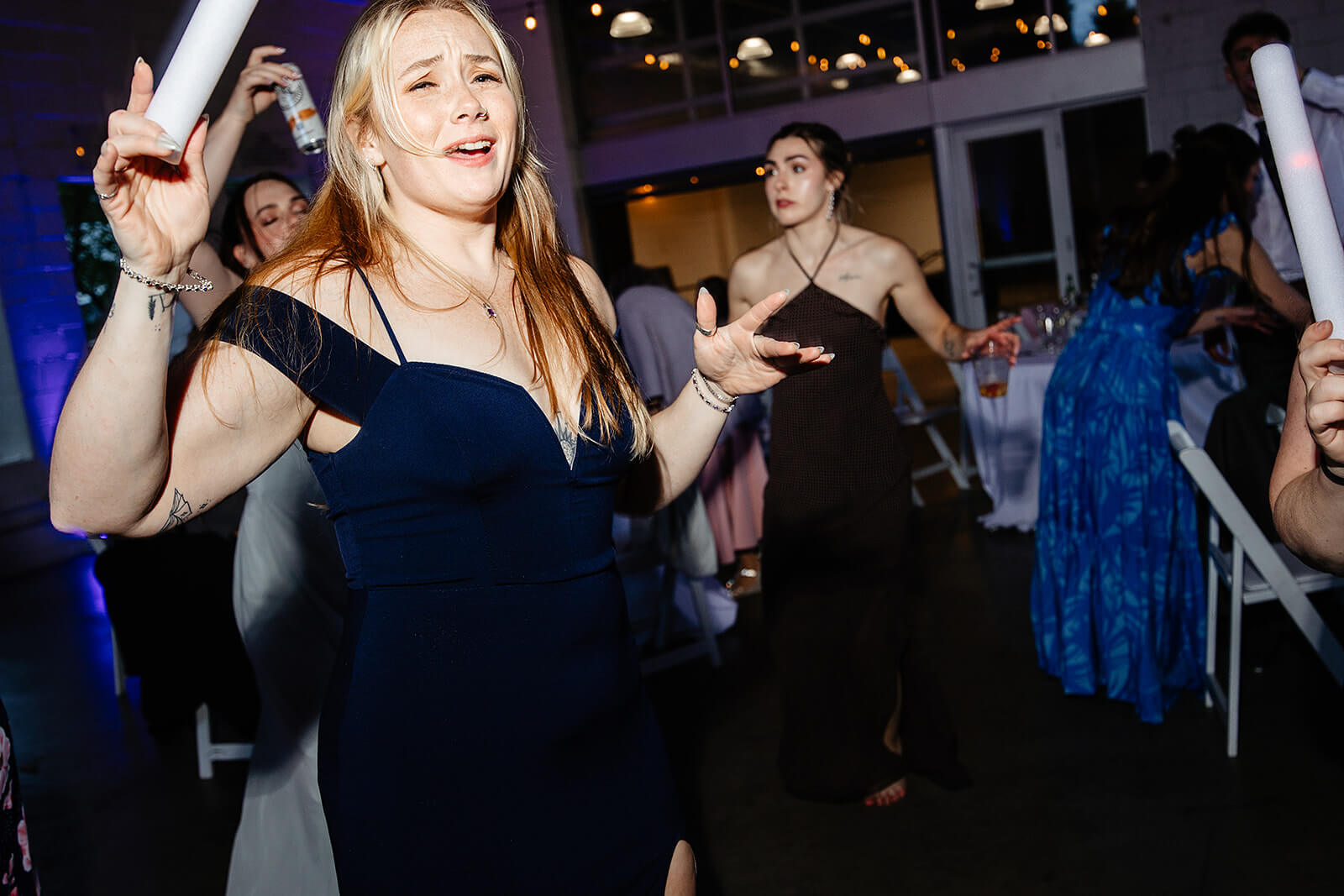 Allegheny RiverTrail Park Spring Wedding Photography 42 guests jumping and dancing at reception