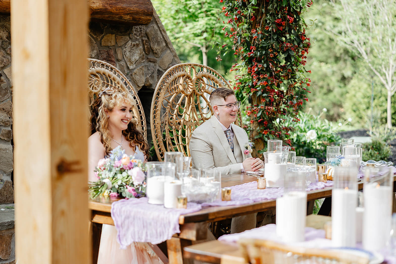 Vaughan Greenhouse Spring Wedding Photography 19 bride and groom sitting at the table