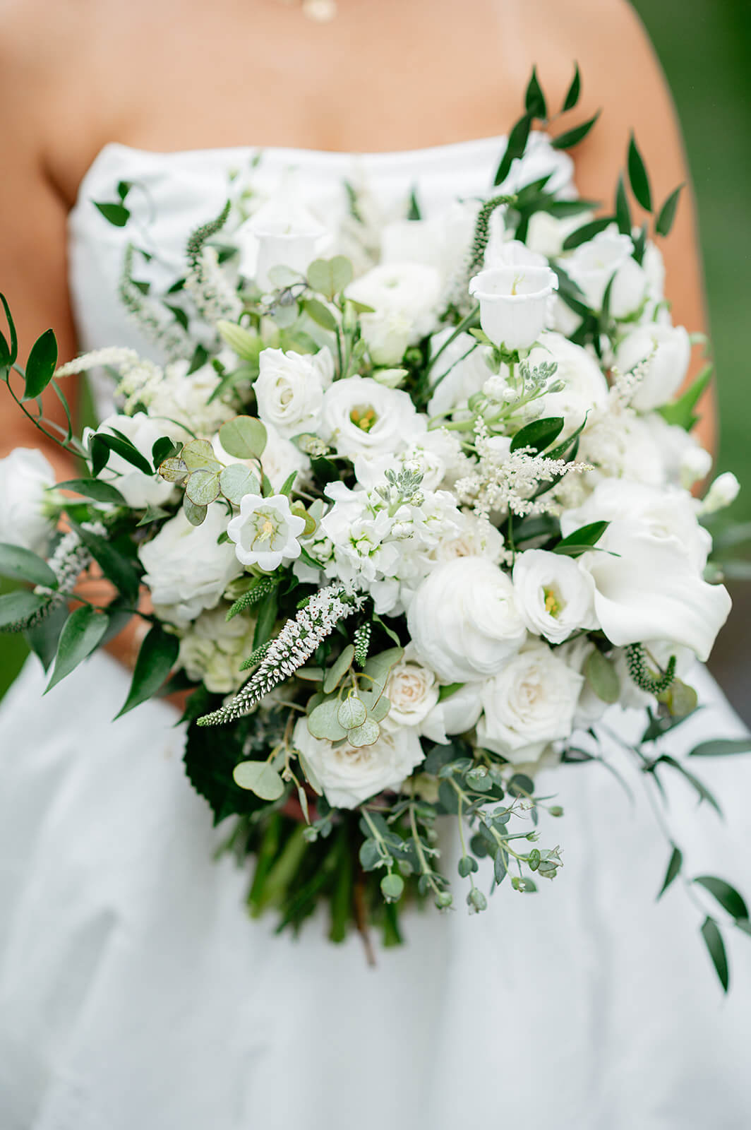 Matt + Adriana's May Wedding Photography 32 detail shot of bride's white bouquet