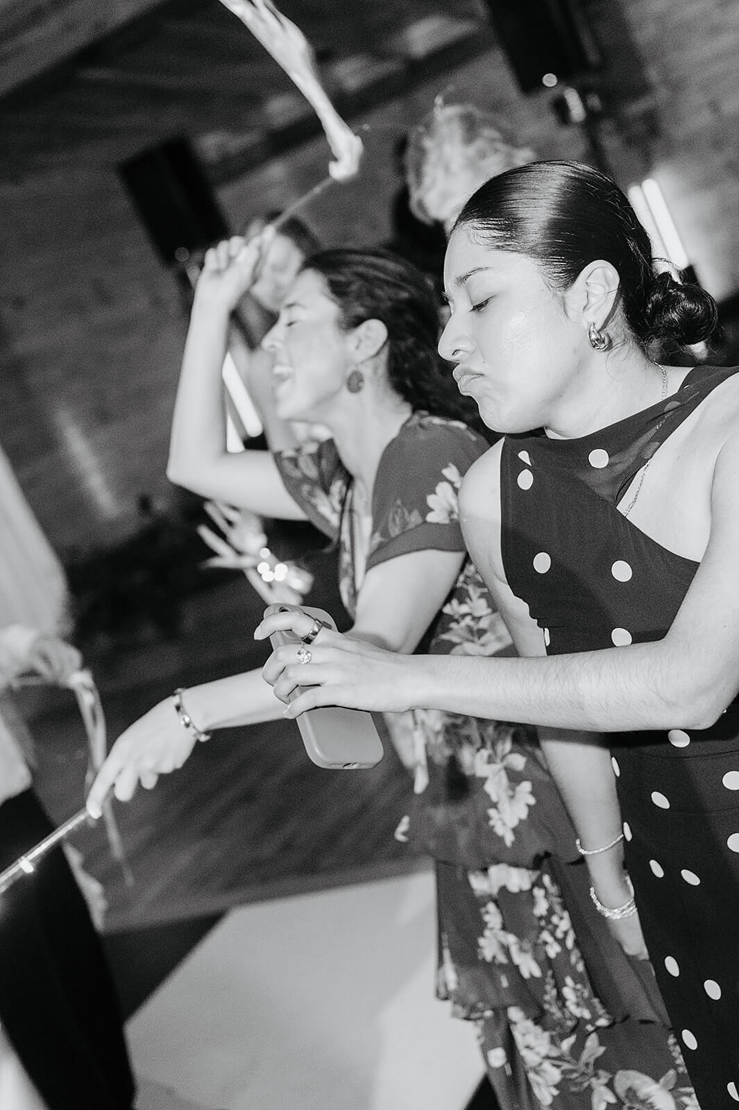 Matt + Adriana's May Wedding Photography 39 black and white photo of guests dancing