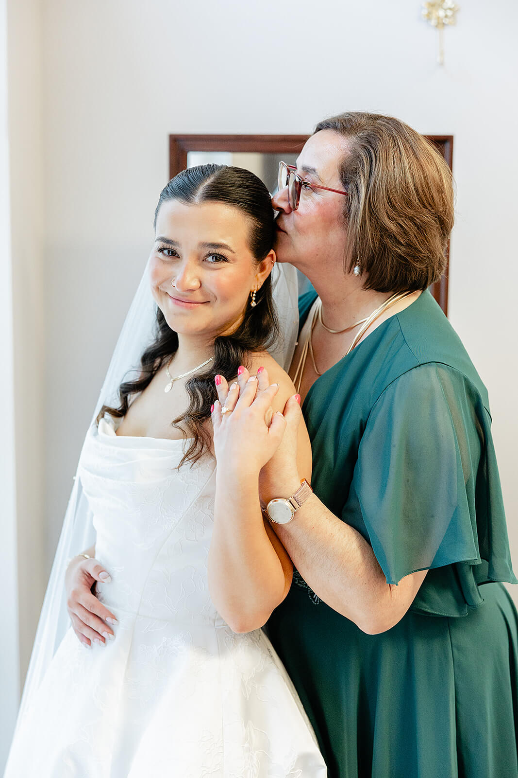 Matt + Adriana's May Wedding Photography 6 bride being kissed on the head by her mother